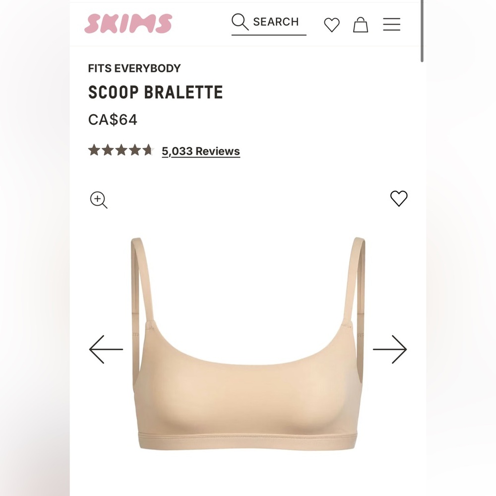 SKIMS FITS EVERYBODY
SCOOP BRALETTE - XXL